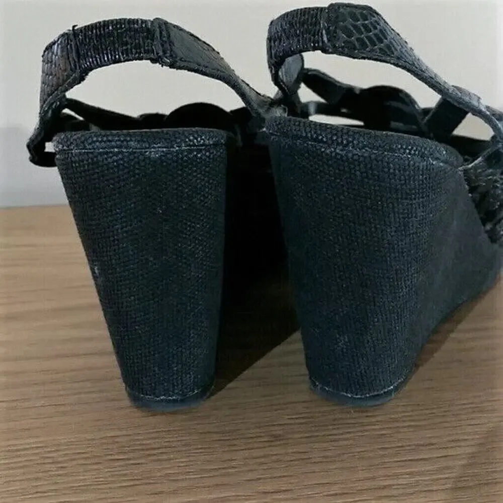 NY&C Black Wedges Wedge Sandals Size 7
